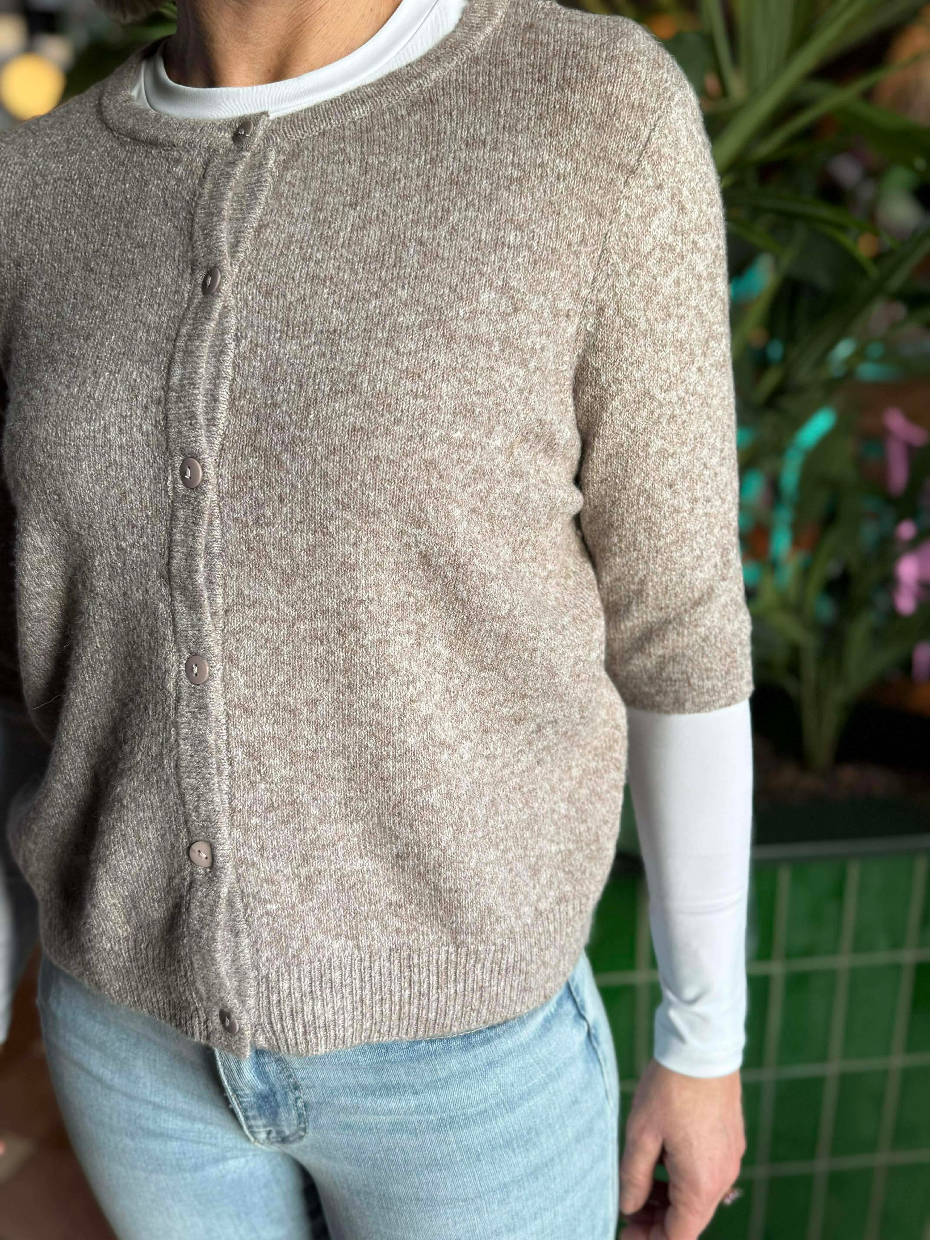 VMDOFFY SS Knit Cardigan - Moon Rock